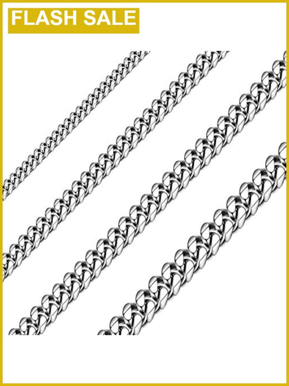 Stainless Steel Cuban Chain Necklace Waterproof Curb Link for Men Women